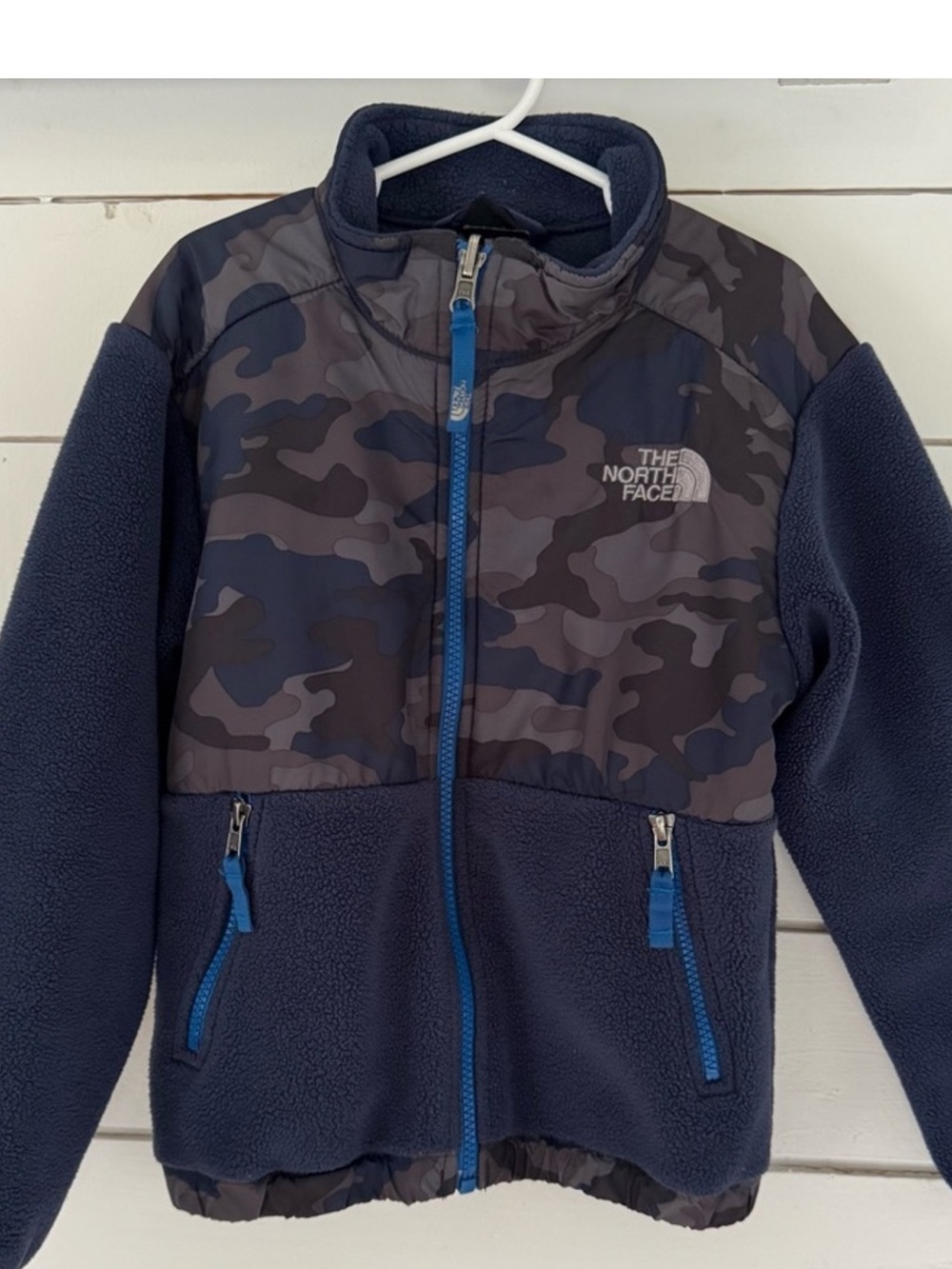 The North Face Kids Navy Blue Camo Fleece Jacket